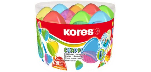Two-hole pencil sharpener 'Snappy Duo', round box