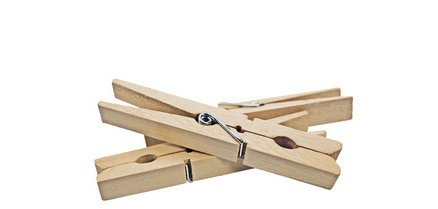 Pinces à linge, en bois, longueur: 75 mm