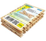 Pinces à linge, en bois, longueur: 75 mm