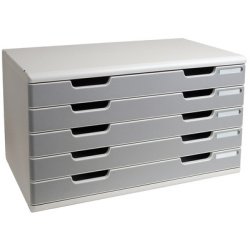 MODULO A3 (5 drawers) light grey/blue