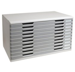 MODULO A3 (10 drawers) light grey/blue