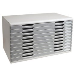 MODULO A3 (10 drawers) light grey/blue