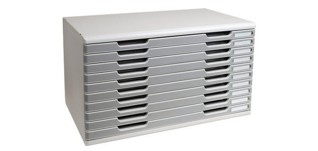 MODULO A3 (10 drawers) light grey/blue