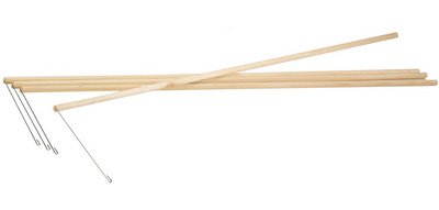Bâton de lanterne, en bois, longueur: 600 mm