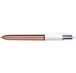 Stylo-bille bic 4 couleurs shine pointe 1mm écriture moyenne corps violet métallisé brillant