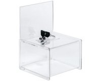 Urne pour actions, acrylique, (L)150 x (P)150 x (H)220