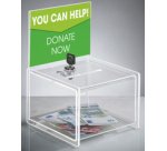 Urne pour actions, acrylique, (L)150 x (P)150 x (H)220