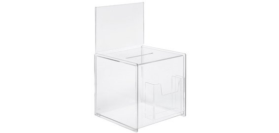 Urne pour actions, acrylique,(L)210 x(P)210 x(H)360 mm