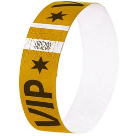 Bracelet d'identification Super Soft  VIP 25 x 255 mm or - Pochette de 120