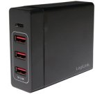 Boîtier de chargement USB, 4 ports, 65 watt, noir