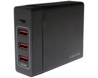 Boîtier de chargement USB, 4 ports, 65 watt, noir