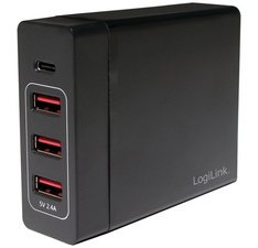 Boîtier de chargement USB, 4 ports, 65 watt, noir
