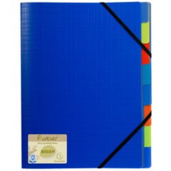 FOREVER® PP Sorteermap met 3 kleppen - 8 Indelingen - Blauw