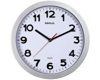 Wandklok MAUL Step RC Ø30x5cm zilver kunststof frame incl.batterij