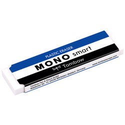 Tombow Gomme en plastique 'MONO smart', extra mince, blanc