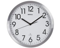 Horloge murale MAULmove RC Ø305x45mm aluminium/blanc avec pile