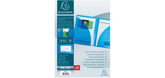 Chemise double poche polypropylène semi rigide 4/10e - A4