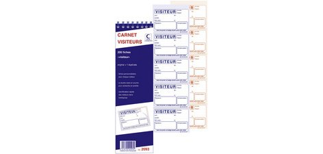 Bloc spiralé 'Carnet Visiteurs', 200 fiches, dupli