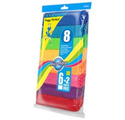 Lavettes multi-usage microfibre, paquet de 8
