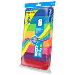 Lavettes multi-usage microfibre, paquet de 8