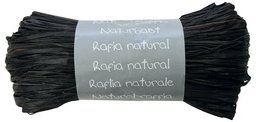 Pelote raphia naturel 50g, Noir - Noir