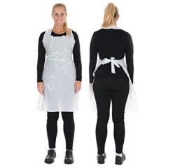 Apron PE, marked, white