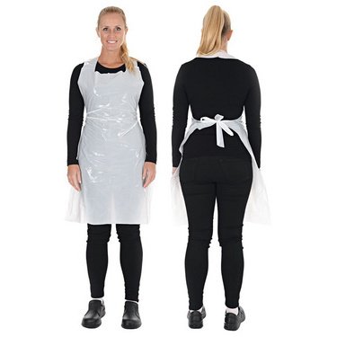 PE-schort gemarkeerd wit