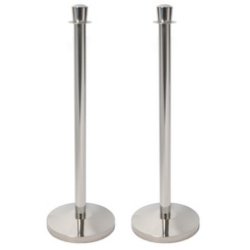 Set de 2 poteaux d'accueil CLASSIC, chrome