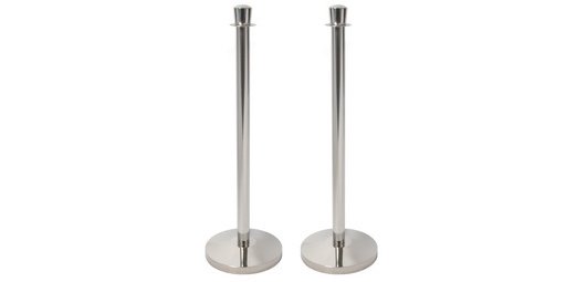 Security welcome post with flat head, length 1 meter, chrome, Budget 2 pieces