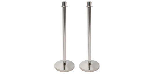 Set de 2 poteaux d'accueil CLASSIC, chrome