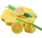 Lemon wrap, avec cravate verte, jaune