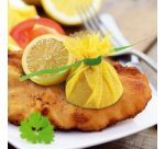 Lemon wrap, avec cravate verte, jaune