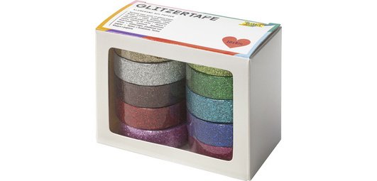 Glitter adhesive tape Folia 5mx15mm 10 colors