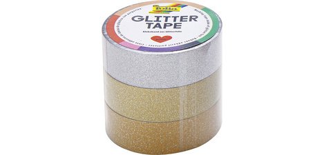 Decorative adhesive tape 'Glitter Tape', 2x pink and 1x purple