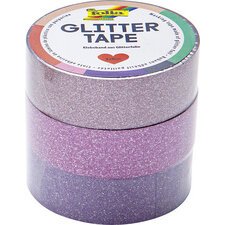 Ruban adhésif déco 'Glitter Tape',2x rose et 1x violet