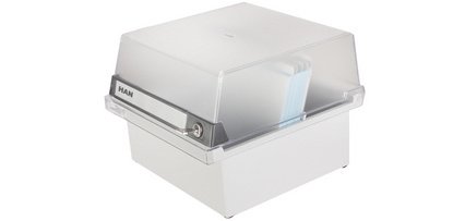 Boîte à fiches pour 800 cartes, A5 paysage, gris clair