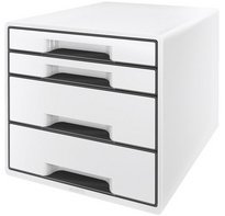 Bloc de classement WOW CUBE, 4 tiroirs, blanc perlé/
