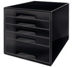 Bloc de classement WOW CUBE, 5 tiroirs, noir/gris
