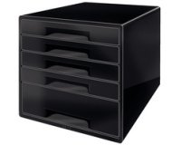 Bloc de classement WOW CUBE, 5 tiroirs, noir/gris