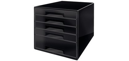 Leitz Dual Black bloc à tiroirs avec 5 tiroirs, noir