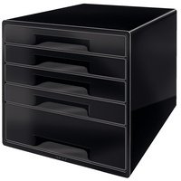 Bloc de classement WOW CUBE, 5 tiroirs, noir/gris