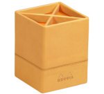 Pot à crayons, en similicuir, orange