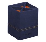 Pot à crayons, en similicuir, bleu nuit