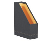 Rhodiarama porte-revues simili cuir italien 10x25x31 cm - Titane