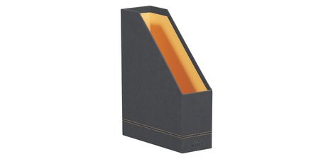 Rhodiarama porte-revues simili cuir italien 10x25x31 cm - Titane