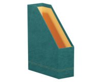 Rhodiarama porte-revues simili cuir italien 10x25x31 cm - Paon
