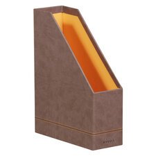 Rhodia leatherette magazine rack - chocolate