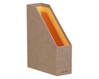 Rhodiarama porte-revues simili cuir italien 10x25x31 cm - Taupe