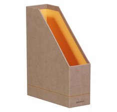Rhodia leatherette magazine rack - taupe