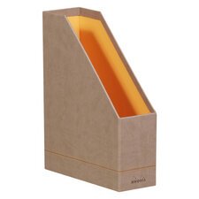 Rhodia leatherette magazine rack - taupe